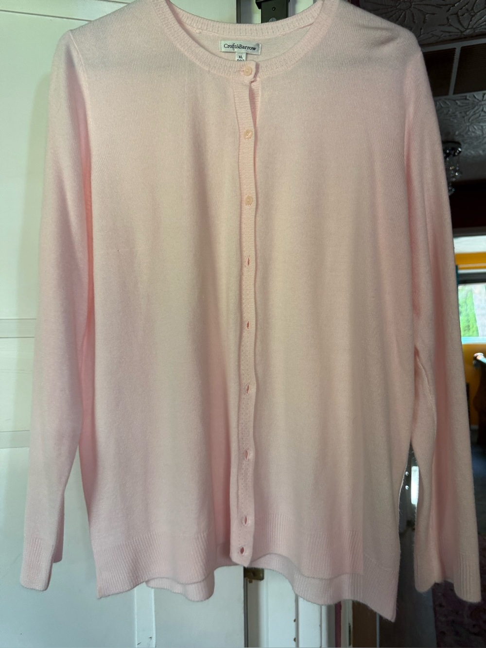 Women's Light Pink Button-Front Cardigan Sweater. Brand new